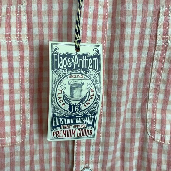 NWT Flag & Anthem Stitch Fix Men's XL Cape Cod Two Pocket Poplin Shirt Coral - Picture 8 of 9